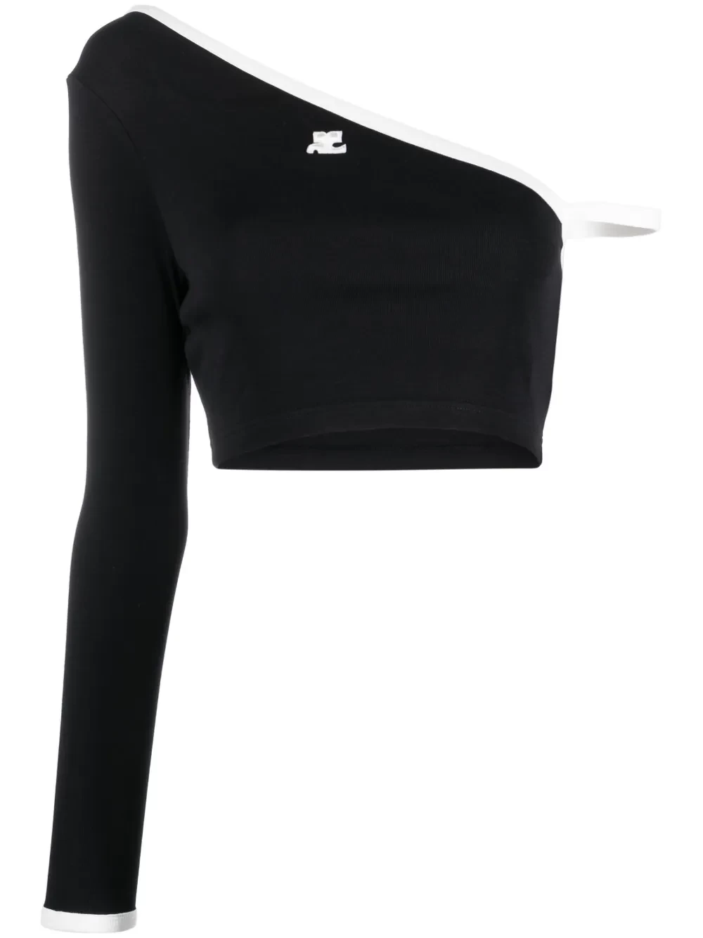 one-shoulder knit crop top