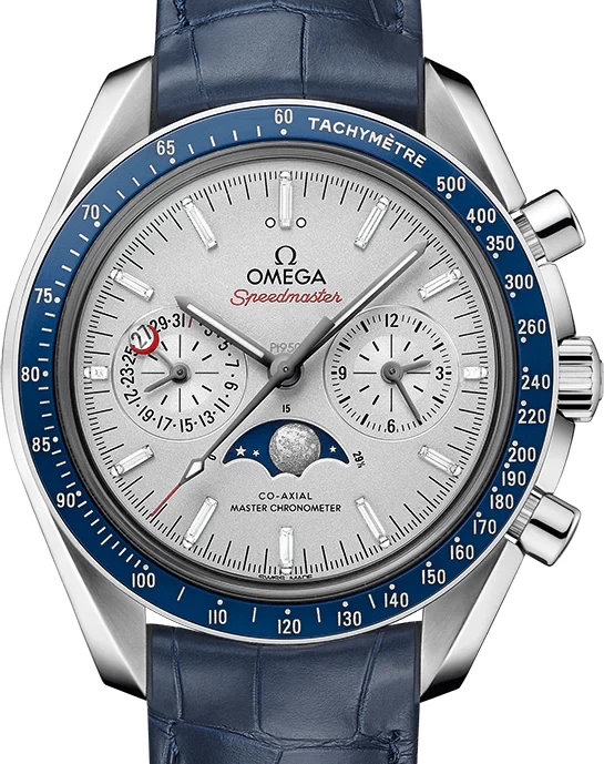 Omega Speedmaster Two Counters MoonPhase Platinum & Ceramic Men's Watch, 304.93.44.52.99.004